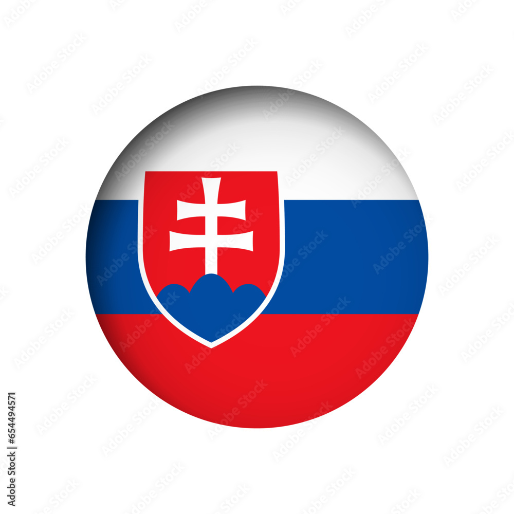 Fototapeta premium Slovakia flag - behind the cut circle paper hole with inner shadow.