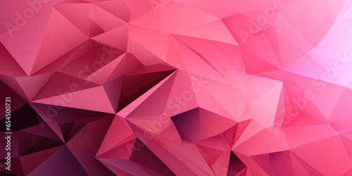 Banner of abstract geometric red and pink polygon background
