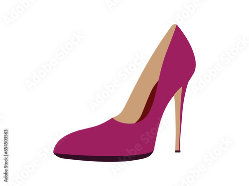 Women high heel shoe isolated on white, vector illustration