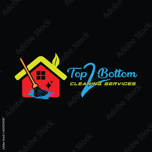 home cleaning services logo design vector
