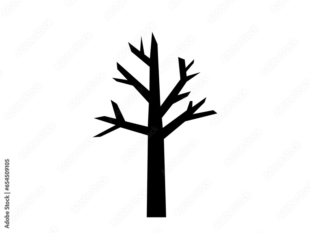 フラットな枯れ木アイコン:黒 Stock Illustration | Adobe Stock