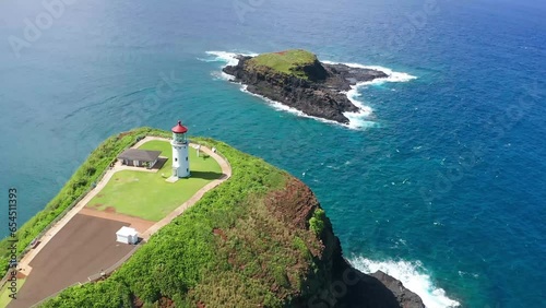  Kilauea Lighthouse Kauai Hawaii Drone Circling
