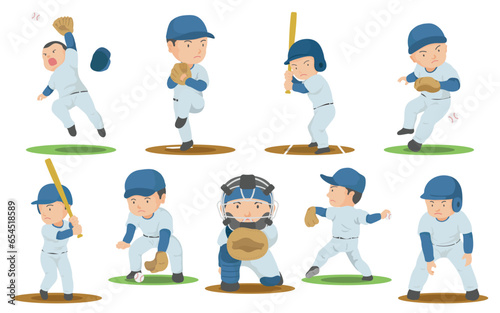 野球選手のイラストセット