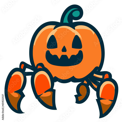 Halloween Pumpkin Crab Monster
