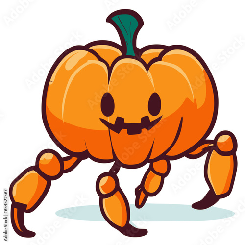 Halloween Pumpkin Crab Monster