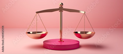 Balancing icon representing gender equality on white background promoting equal rights for Womens Equality Day