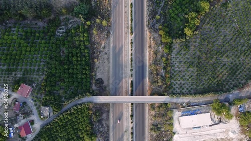 Road trip by car along the mountain highways and serpentines of Turkey. Mersin. photo