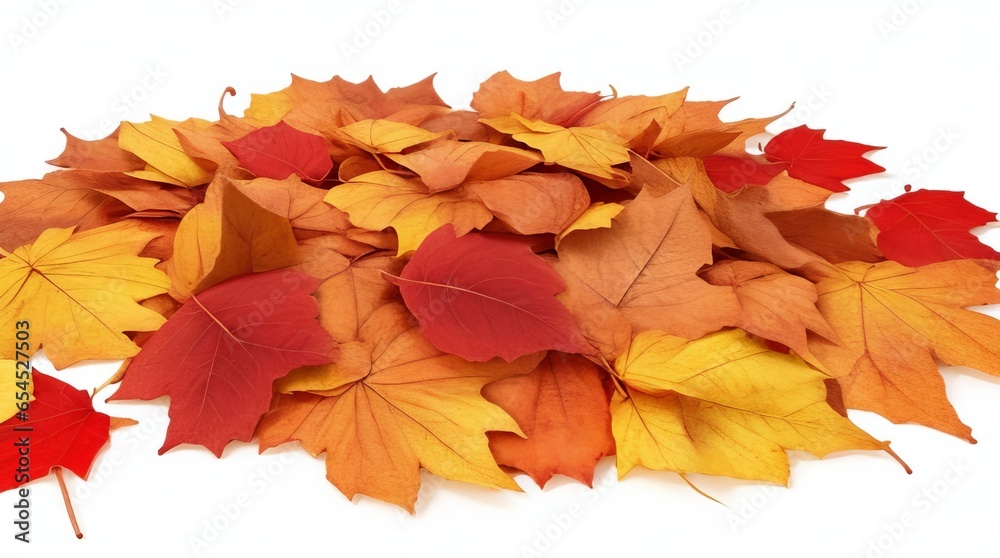 The pile of autumn leaves isolated The pile of autumn leaves isolated