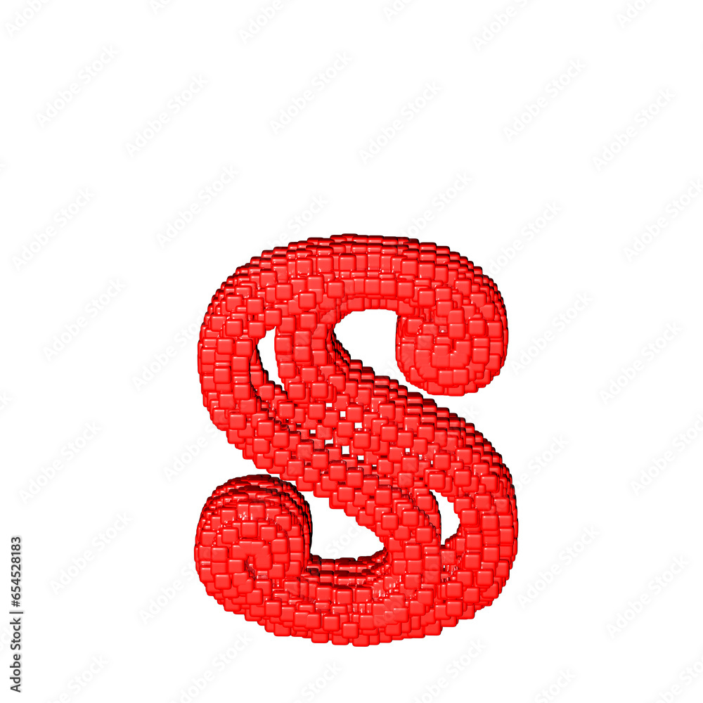 Symbol made of red cubes. letter s Symbol made of red cubes. letter s