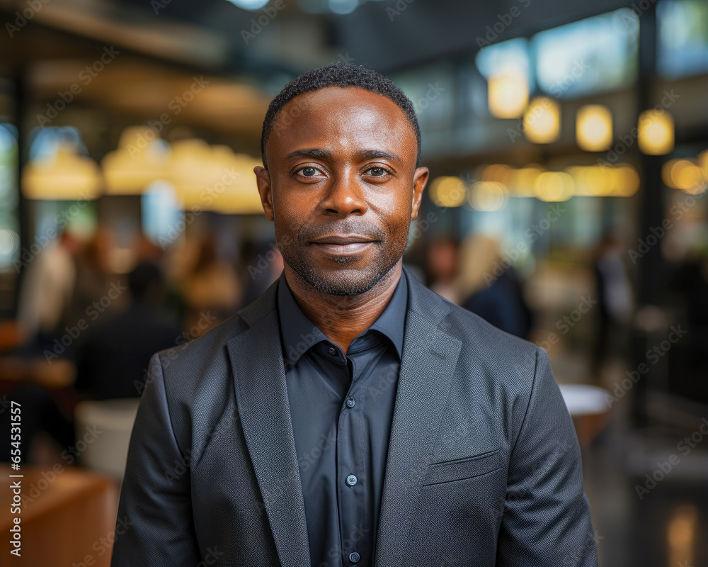 Visionary African American Businessman Contemplating Tech and AI Futures Visionary African American Businessman Contemplating Tech and AI Futures