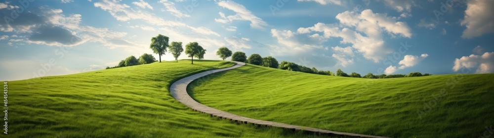 The road that goes through the green hills