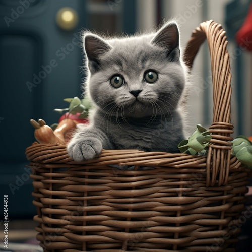 Cat in a basket