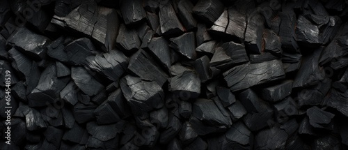 Carchoal texture, Black coal design background, rough structure close-up