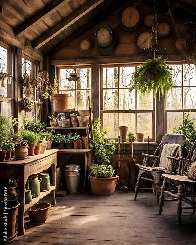 Embrace the rustic charm of country interiors. Generative AI