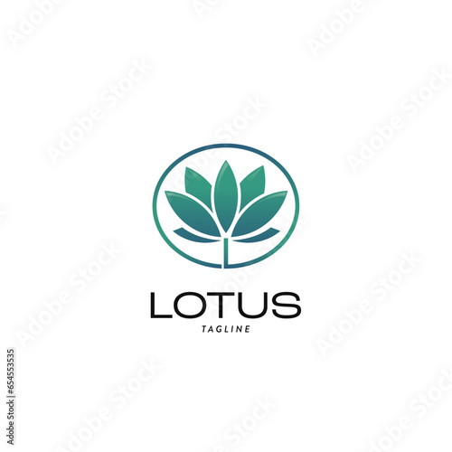 Lotus Flower Logo Symbol Design Template Flat Style Vector 