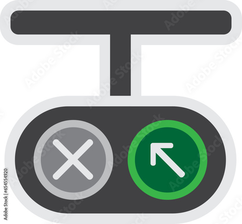 Arrow Traffic Light Icon Illustration