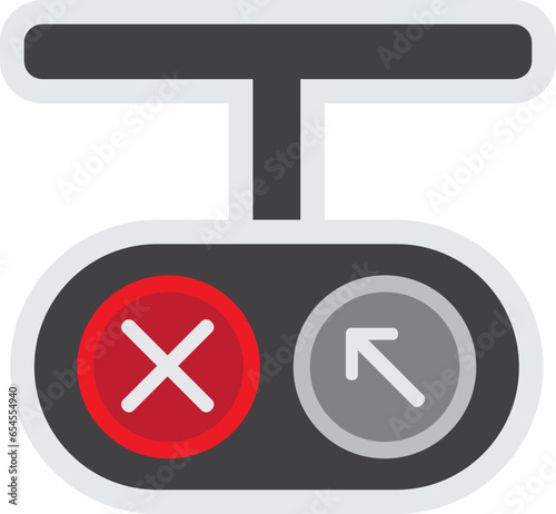 Arrow Traffic Light Icon Illustration
