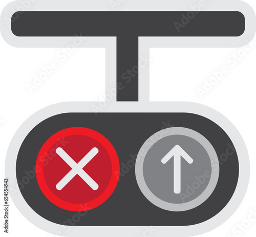 Arrow Traffic Light Icon Illustration