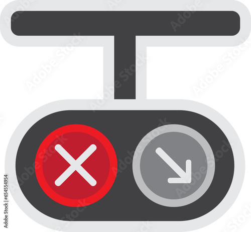 Arrow Traffic Light Icon Illustration