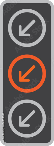 Arrow Traffic Light Icon Illustration