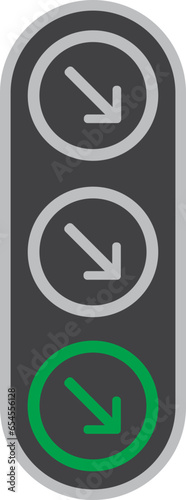 Arrow Traffic Light Icon Illustration