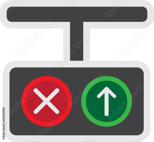 Arrow Traffic Light Icon Illustration