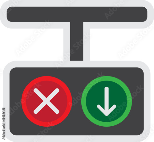 Arrow Traffic Light Icon Illustration