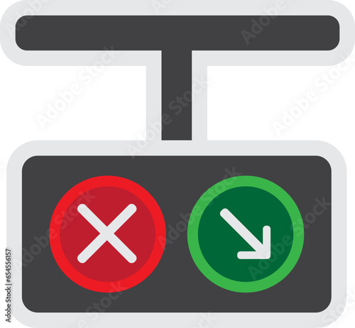 Arrow Traffic Light Icon Illustration
