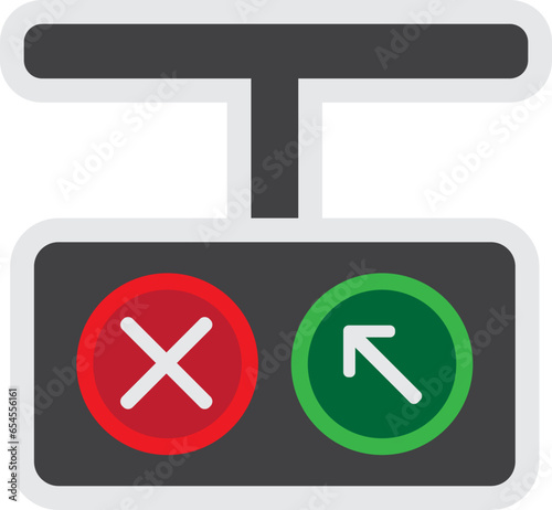Arrow Traffic Light Icon Illustration