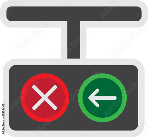 Arrow Traffic Light Icon Illustration