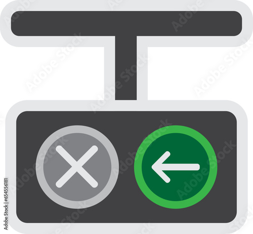 Arrow Traffic Light Icon Illustration