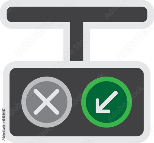 Arrow Traffic Light Icon Illustration