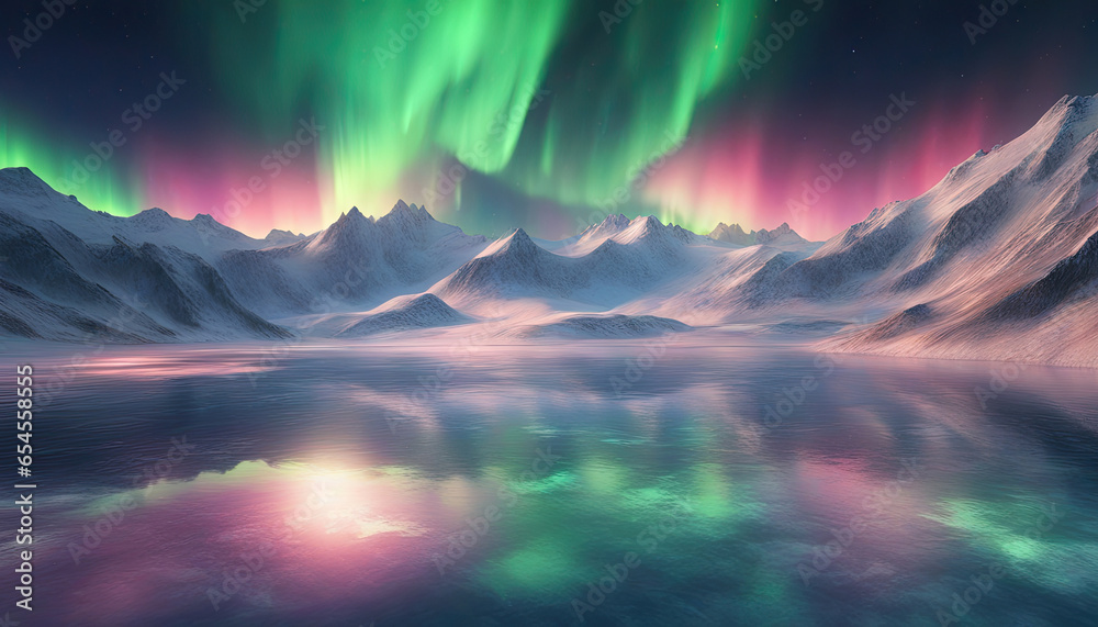 Majestic Aurora Borealis: Northern Lights Landscape Majestic Aurora Borealis: Northern Lights Landscape