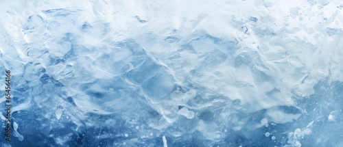 Blue ice texture frozen water background