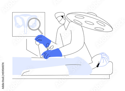 Female pelvic laparoscopy abstract concept vector illustration.