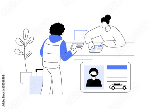 Exchange foreign driving license abstract concept vector illustration.