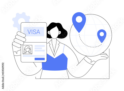 Get a new visa abstract concept vector illustration.