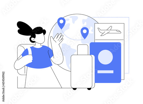 Apply for child travel passport abstract concept vector illustration.