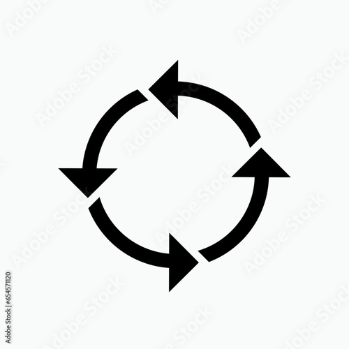 Counterwise Arrow Icon. Circle, Review Symbol. 