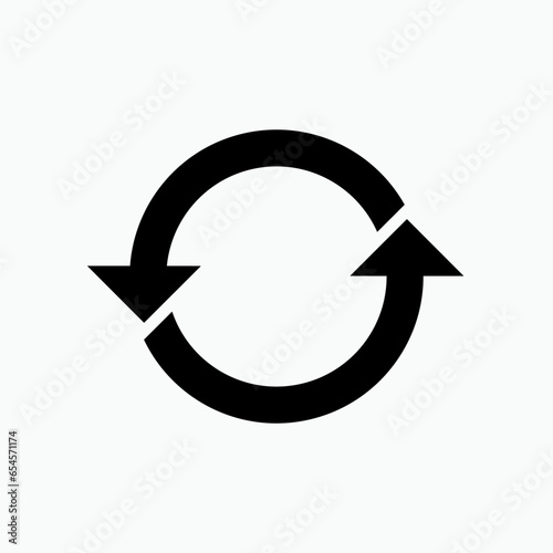 Counterwise Arrow Icon. Circle, Review Symbol. 