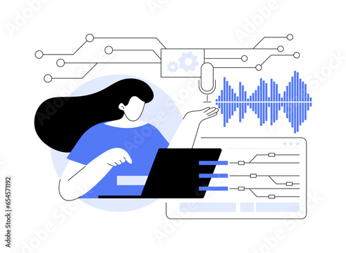 Computational linguist abstract concept vector illustration.