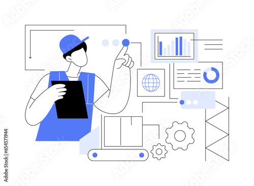 Big data in manufacturing abstract concept vector illustration.