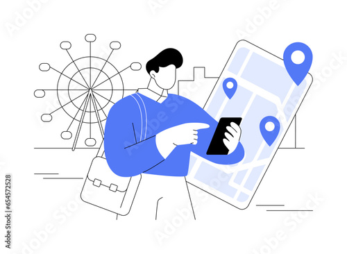 Location tracking abstract concept vector illustration.