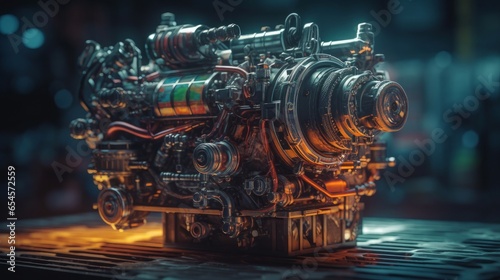 Vintage Industrial Power: History of Steam Engines on Railway, generative AI