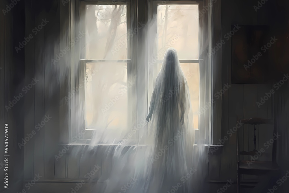 a ghost in an old house