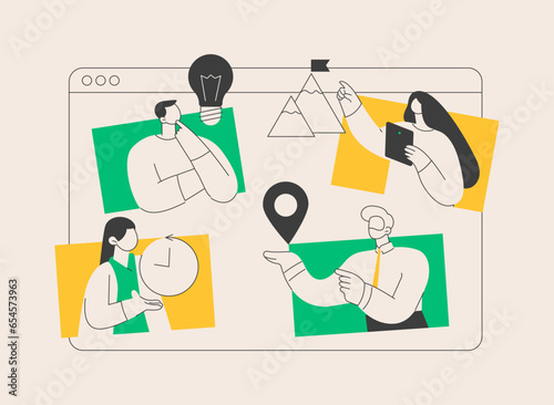 About us abstract concept vector illustration.