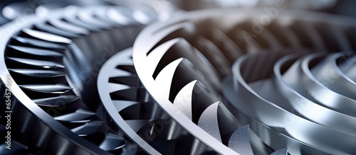 Foto Close up view of additive manufacturing specifically printing steel blades for t