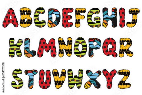 Handcrafted Insect letters color creative art typographic design