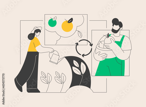 Biological cycle abstract concept vector illustration.