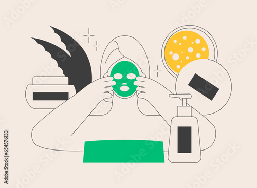 Facial mask abstract concept vector illustration.